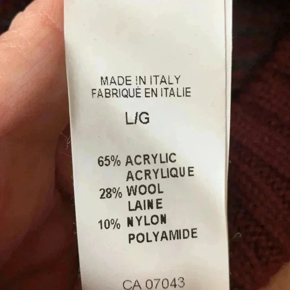 Chiaramente gray and  burgundy oversize slouchy sweater in a wool blend - Picture 4 of 7